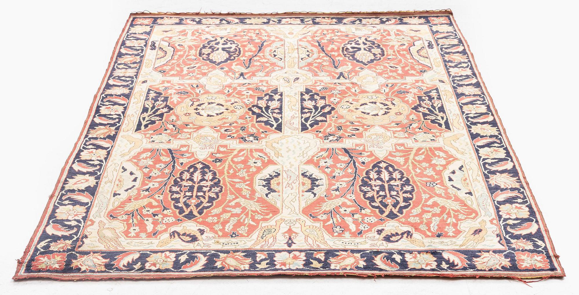 An antique Anatolian silk rug, c. 183 x 120 cm.