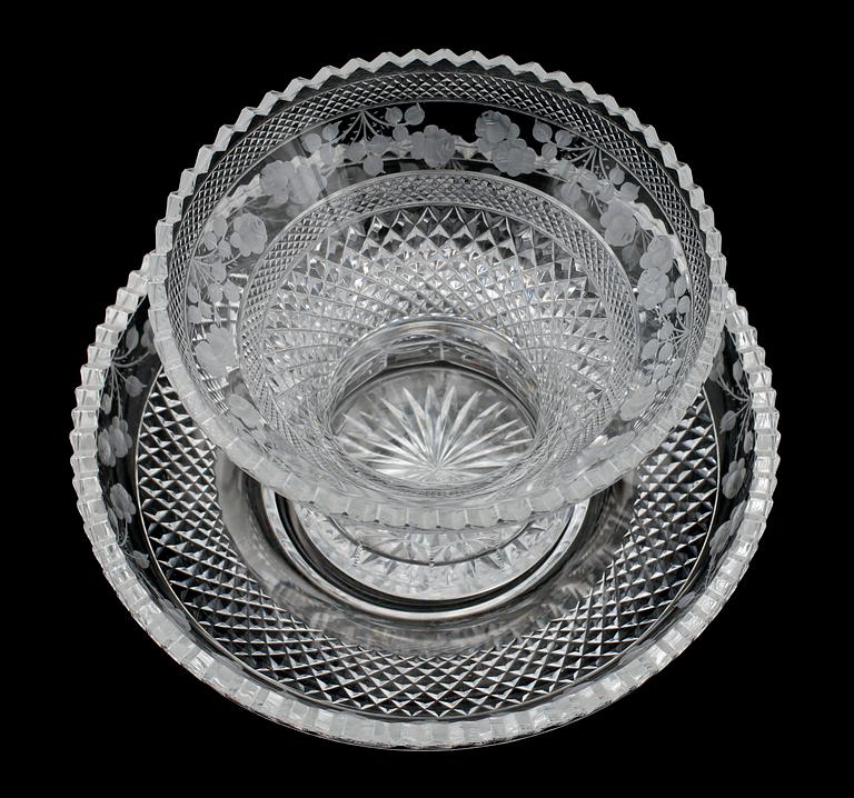 SKÅL PÅ FAT, kristall, 1900-tal.