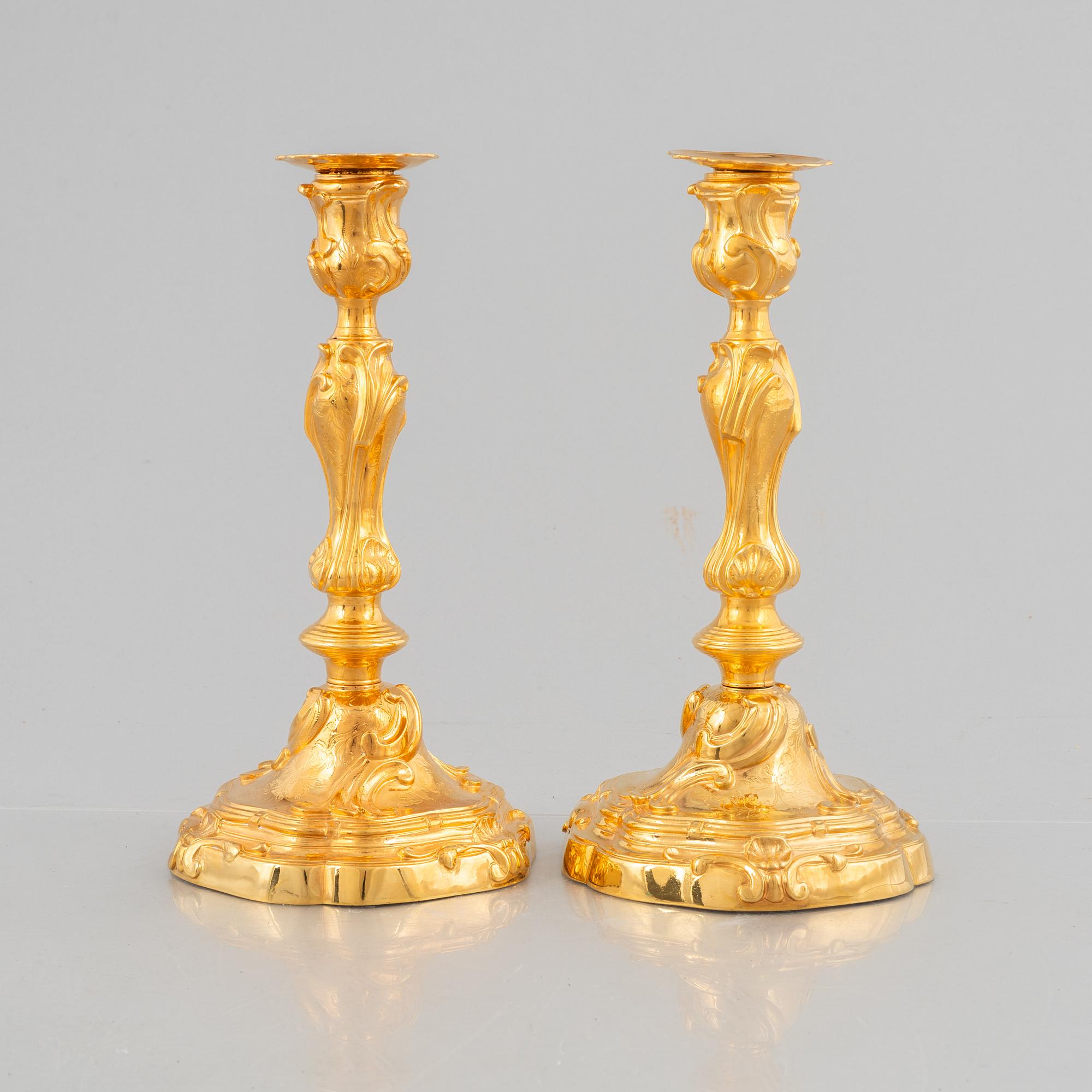 Ljusstakar, ett par, sent 1800-tal, Louis XV-stil.