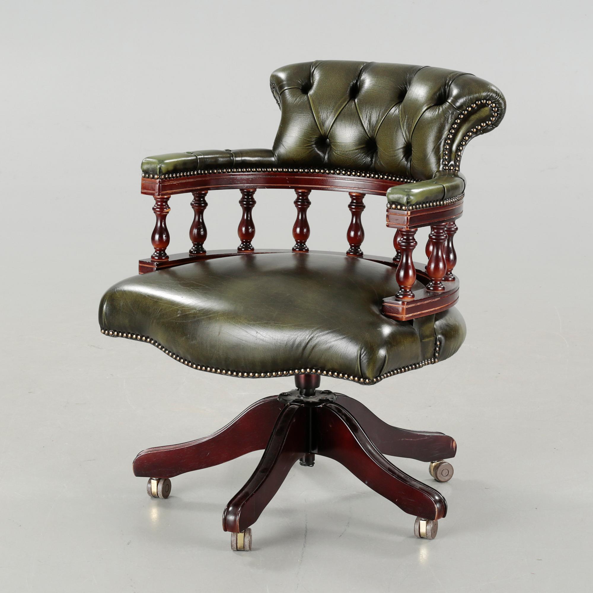 A desk chair in English style, second half of the 20th century, - Bukowskis