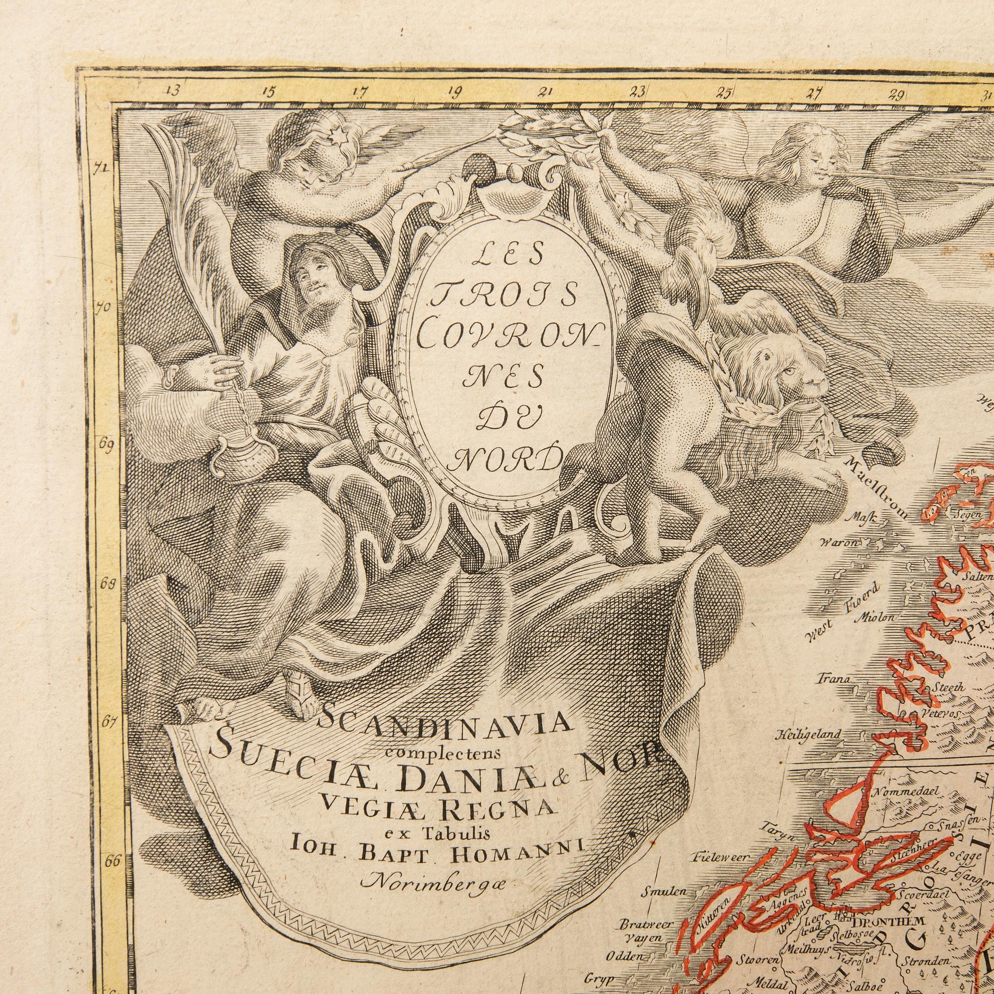 Johann Baptist Homann, "Scandinavia comprising the Kingdoms of Sweden, Denmark, and Norway".
