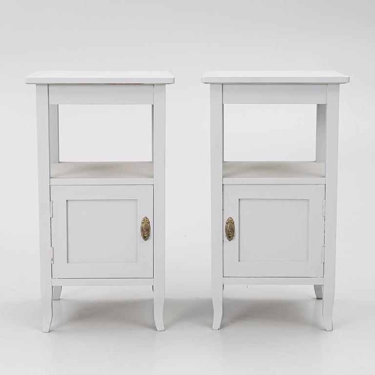 A pair of bedside tables, 20th century.