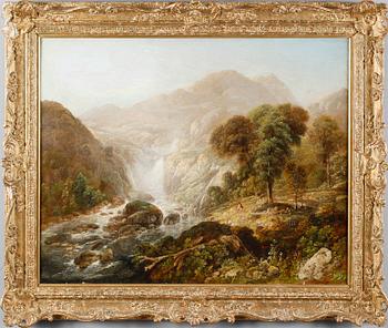 OKÄND KONSTNÄR, olja på duk, otydligt signerad, England, 1800-tal.
