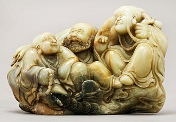 FIGURIN, soapstone, Kina, 1800/1900-tal.