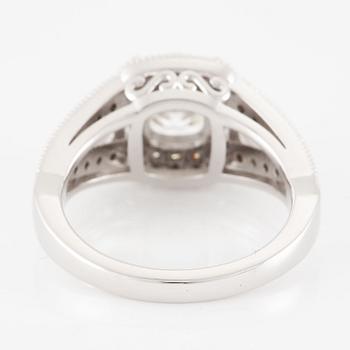 Ring, 18K vitguld med briljantslipad diamant 1.96 ct. Medföljande IGI report.