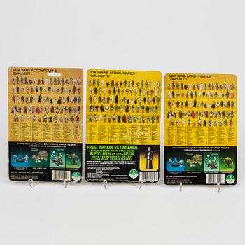 A lot of 6 vintage Star Wars action figures in Return of the Jedi packaging Kenner and Palitoy 1980s.