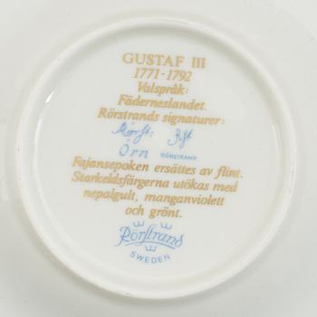 Twelve porcelain custard cups with covers and stands, Rörstrand, Sweden, second half of the 20th century.