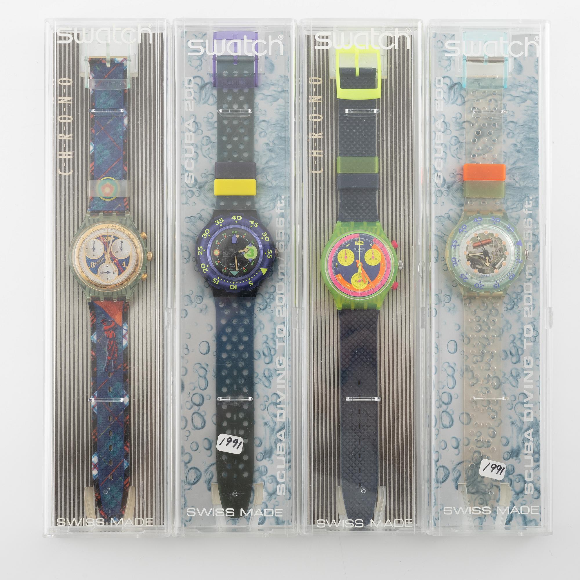 Parti med 17 Swatch-klockor från omkring 1990, "No Reserve".