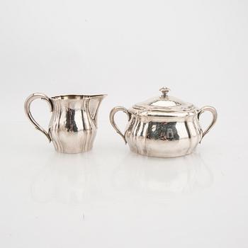 A Danish four pcs sivler tea and coffee service first half of the 20th century, tota weight 1618 grams.