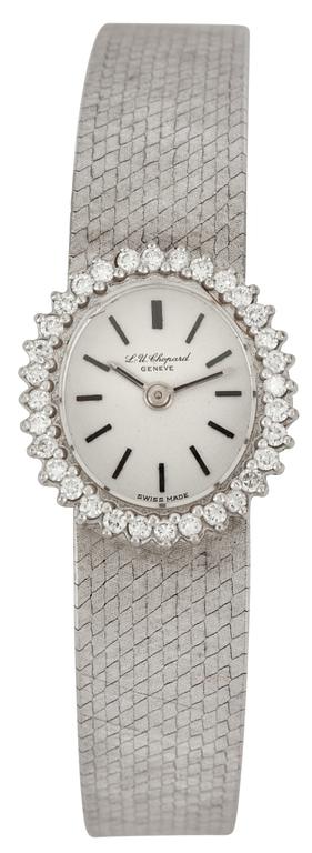 CHOPARD, manuell, vitguld med briljantslipade diamanter, tot. ca 0.60 ct, ca 1970-80-tal.