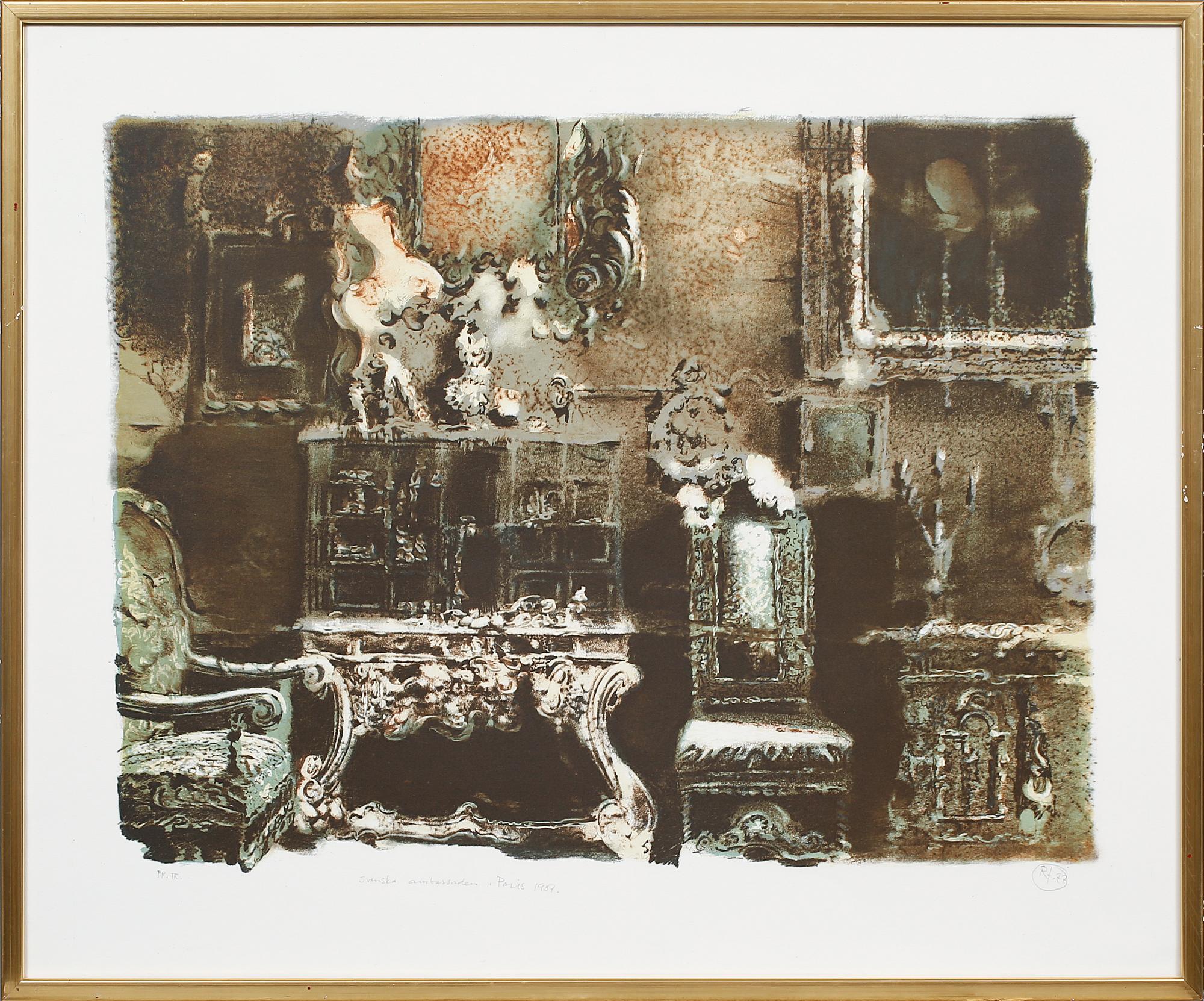 ROJ FRIBERG, färglitografi, provtryck, signerad och daterad -77.