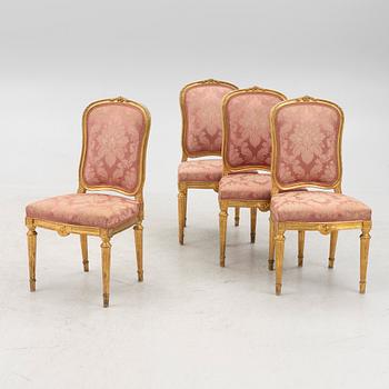 Four Gustavian style chairs, Sweden, first half of the 20th century.