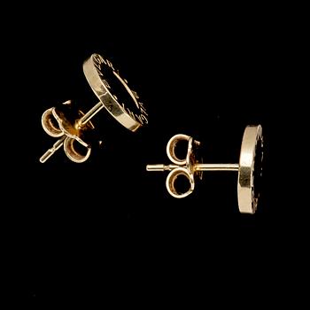 EARRINGS, Bulgari, gold and onyx.