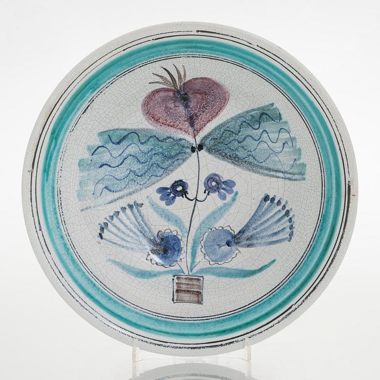 Birger Kaipiainen, malja, signeerattu Arabia BK Suomi. 1940-luku.