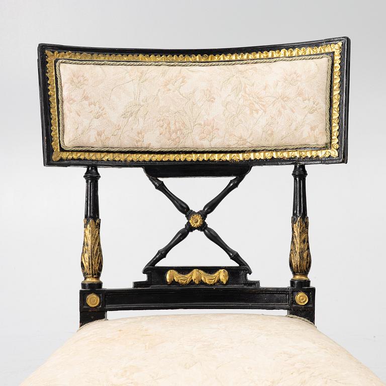 Stolar, ett par, sengustavianska, Stockholm, omkring år 1800.