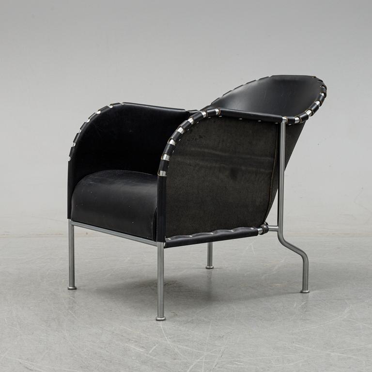 Mats Theselius, a 'Bruno' tubular steel and leather lounge chair, Källemo AB, designed in 1997.