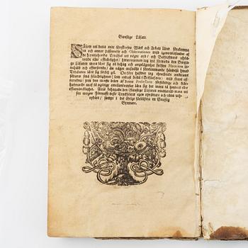 First Swedish book on fencing, with engravings, 1693.