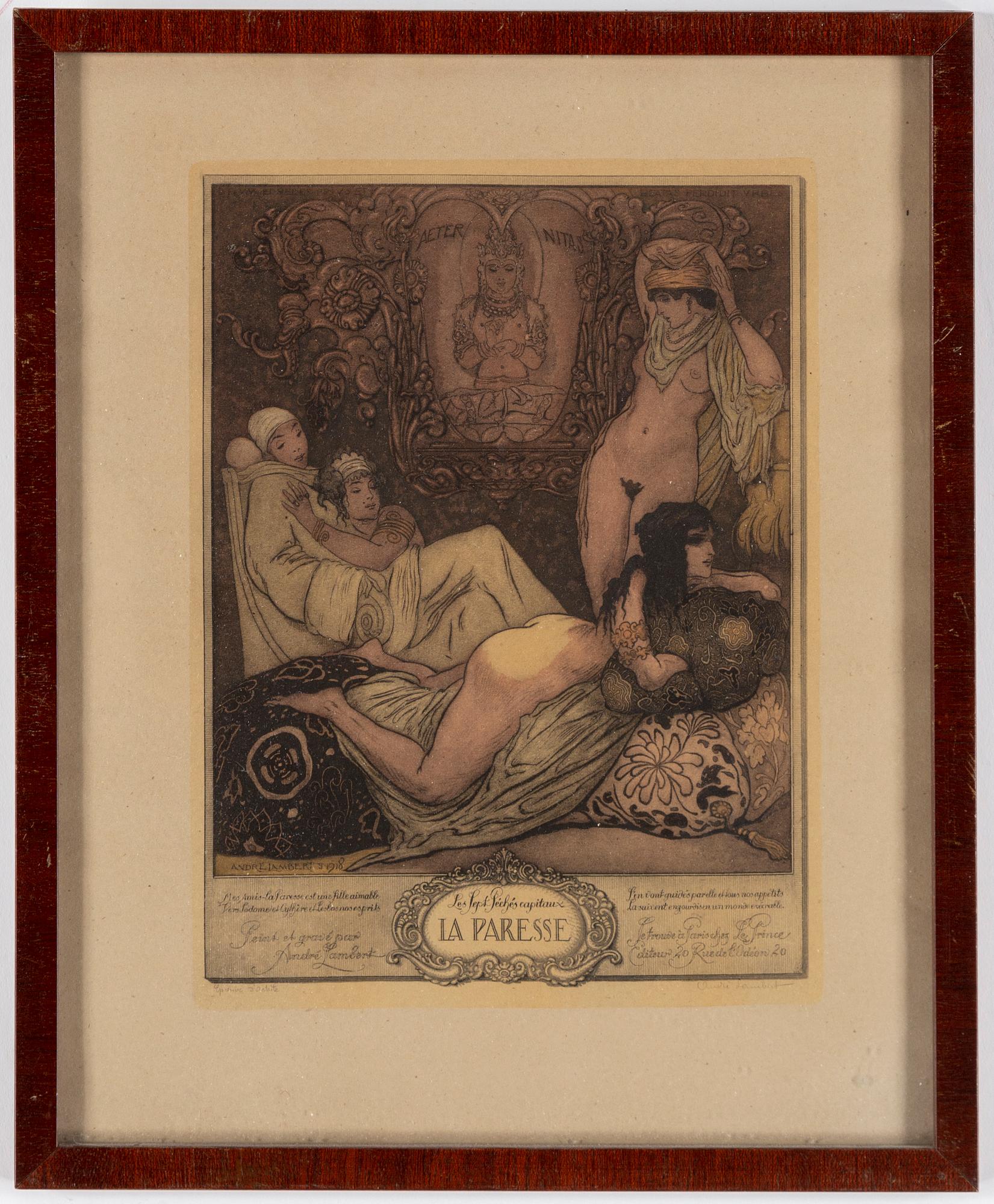 ANDRÉ LAMBERT, färgetsningar, 8 st.