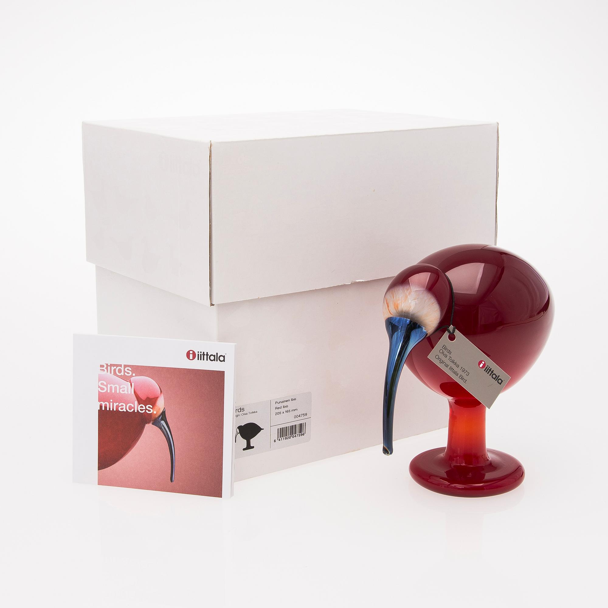 OIVA TOIKKA, LASILINTU, signeerattu O. Toikka Nuutajärvi.