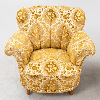 A pair of easy chairs, 1940's.