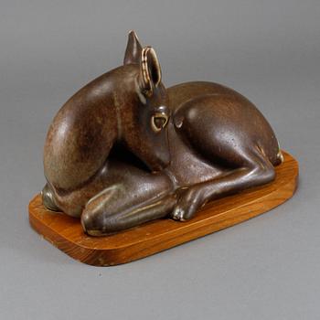 FIGURIN, stengods, Gunnar Nylund, Rörstrand, unik, omkring 1900-talets mitt.