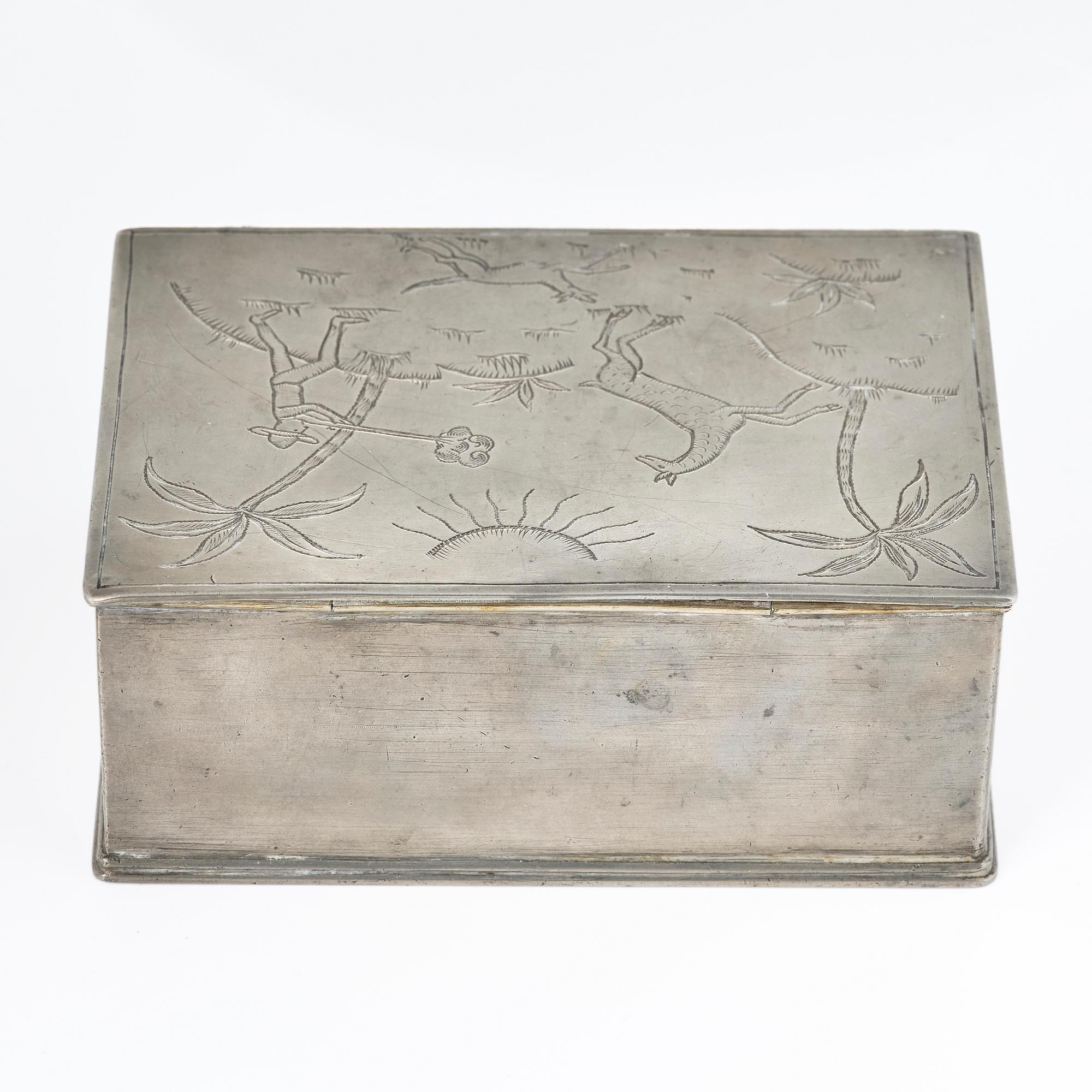 Nils Fougstedt, attributed to, a lidded box, Herman Bergman konstgjuteri, Stockholm, 1927.