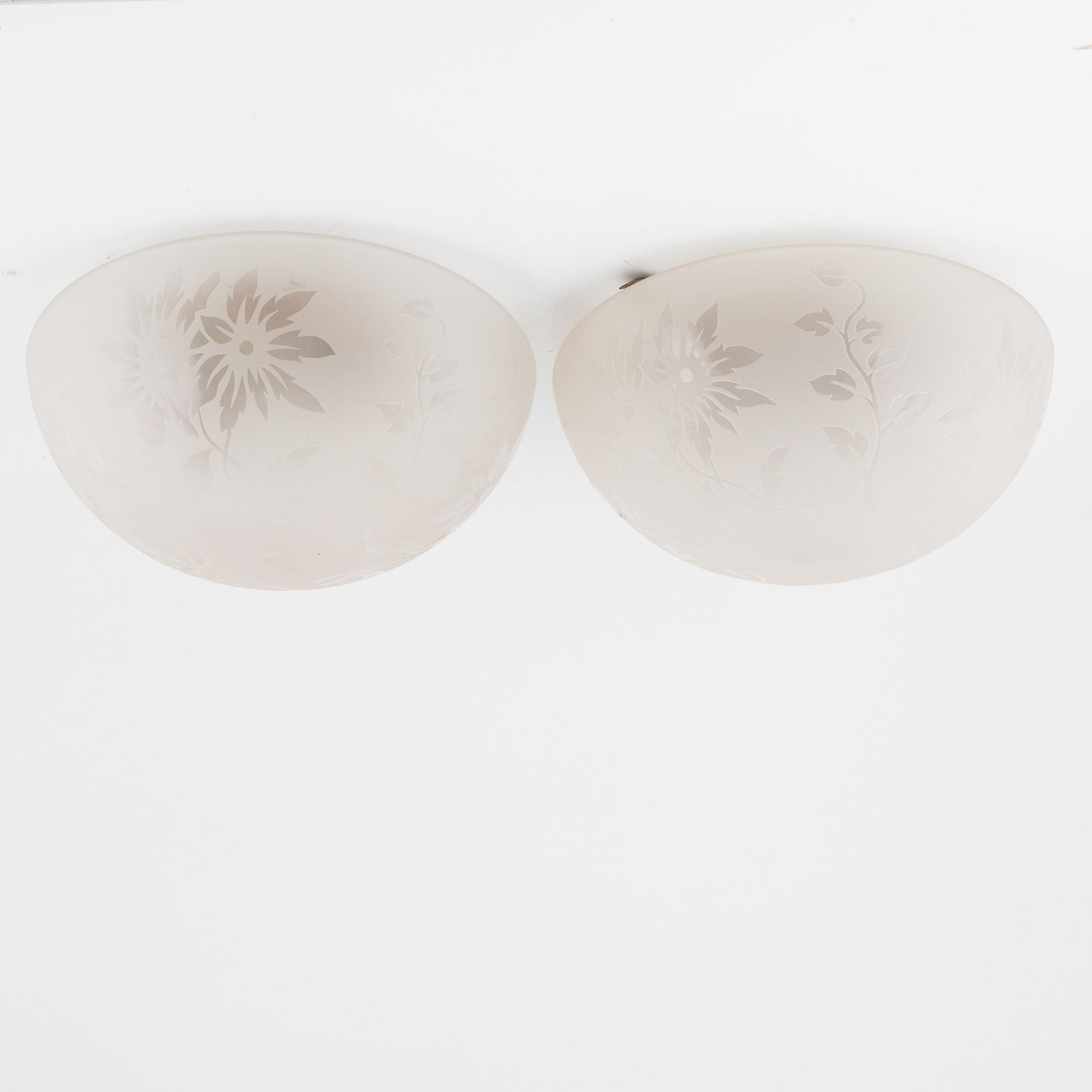A pair of ceiling lamps, mid 20th Century.