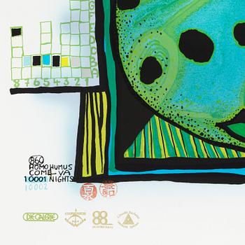 Friedensreich Hundertwasser, photo lithograph and silk screen with metal embossing, 1984. Signed and numbered 6355/10002.