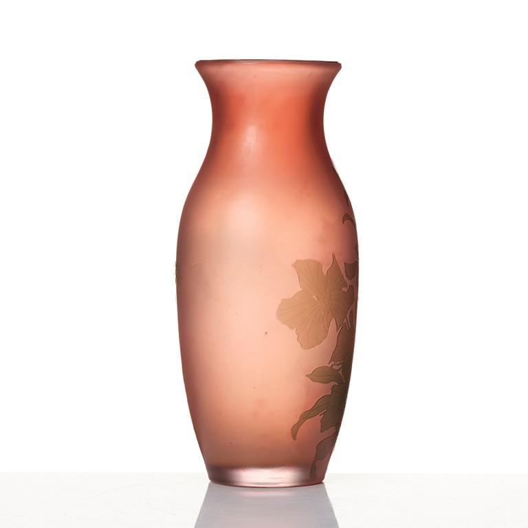 Fritz Blomqvist & Knut Bergqvist, vas, överfångsglas, Orrefors, 1910-tal.