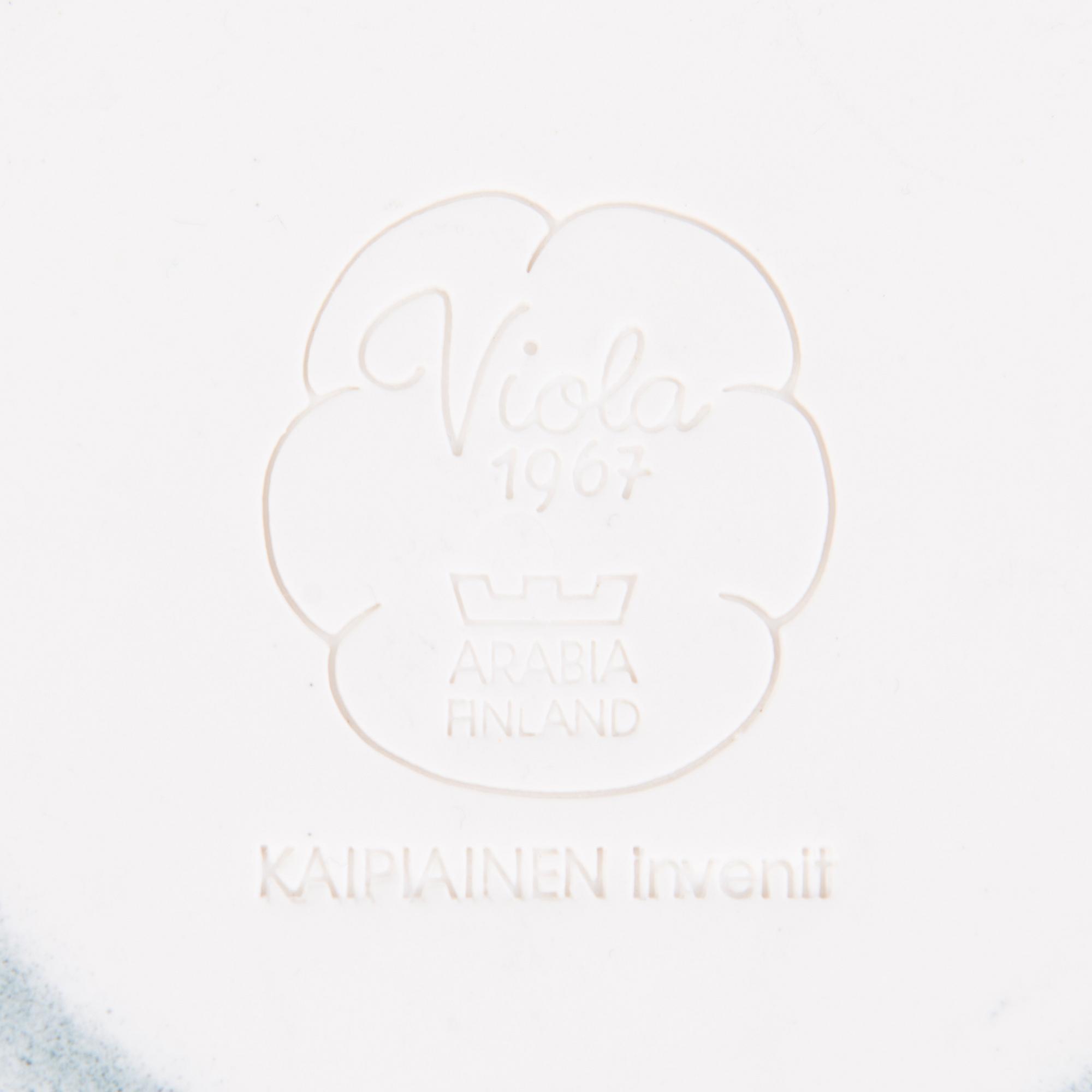 BIRGER KAIPIAINEN, FAT, 2 st, keramik, märkt Viola 1967, Arabia Finland, Kaipiainen Invenit.