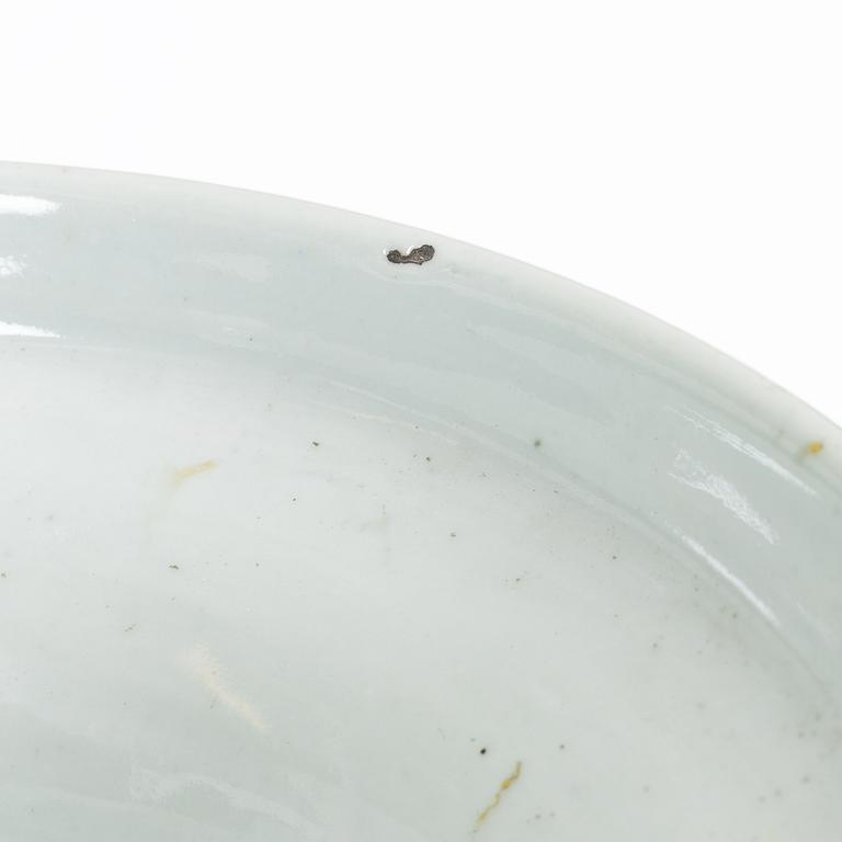 A large Chinese blue and white on celadon ground vase, early 20th century.