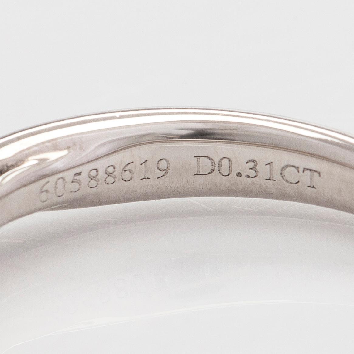 Tiffany & Co, a platinum ring with a brilliant-cut diamond approx. 0.31 ct according to engraving.