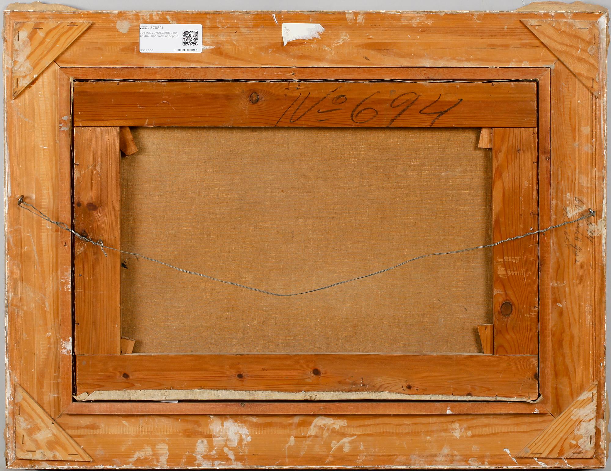 JUSTUS LUNDEGÅRD , olja på duk, signerad Lundegård.