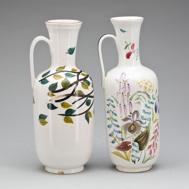 KANNOR, stengods, 2 st. Stig Lindberg, Gustavsberg studio.