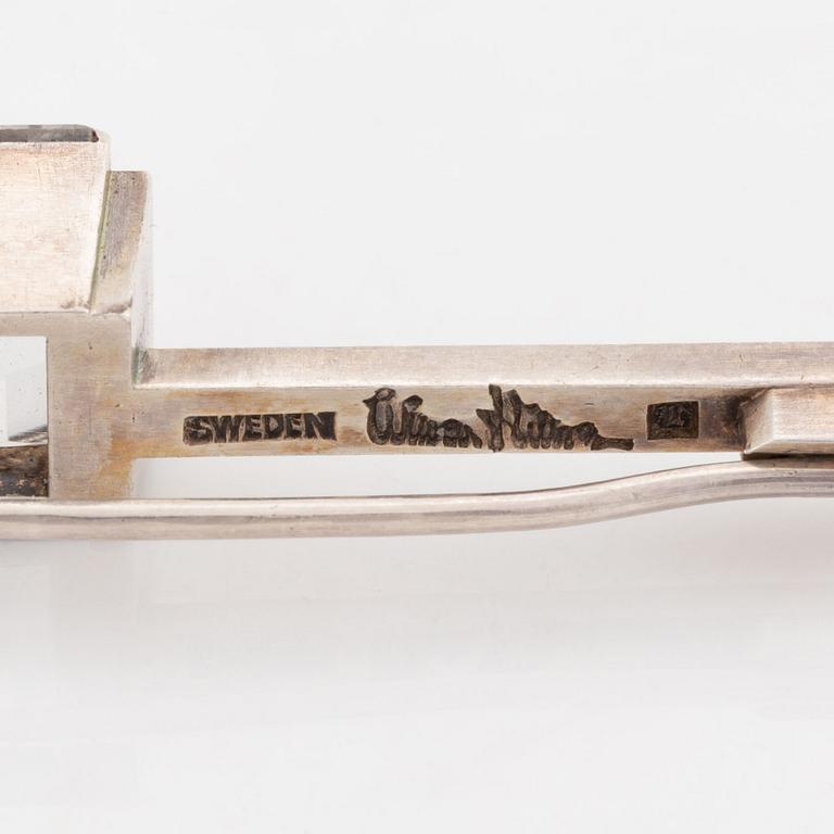 Wiwen Nilsson, sterling silver and rock crystal brooch.