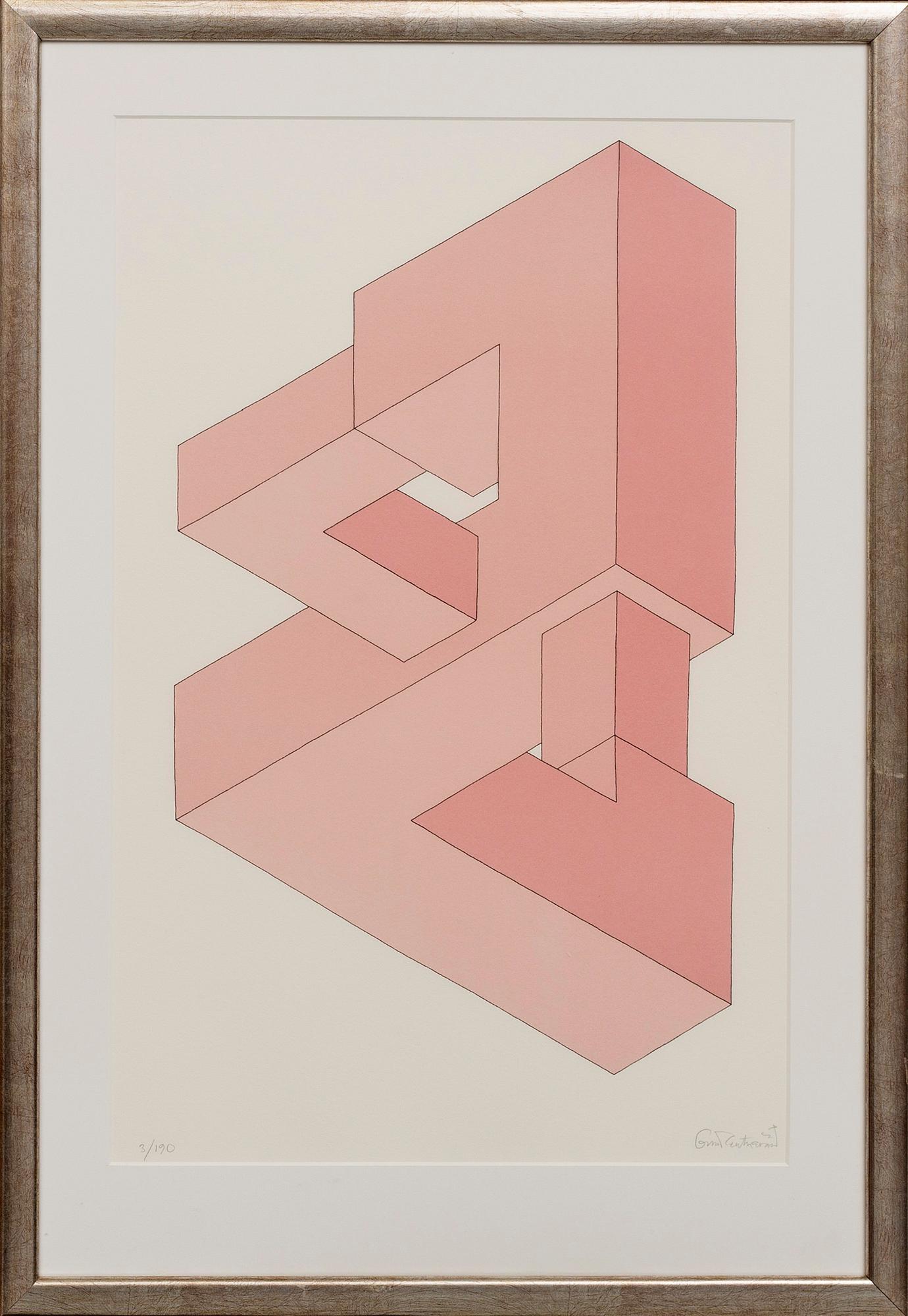 Oscar Reutersvärd, three litographs, signed and numbered 25/190, 4/190 and 3/190.