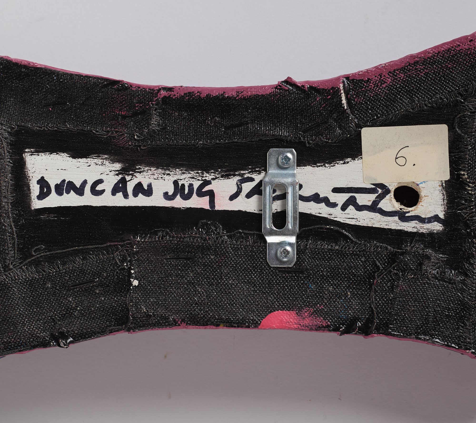 Stephen Buckley, mixed media on canvas pasted on wood, signed on verso.