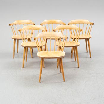 YNGVE EKSTRÖM, six 'Smålan' birch chairs.