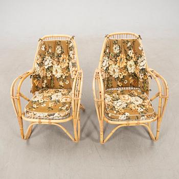 Garden armchairs, a pair, mid-20th century.