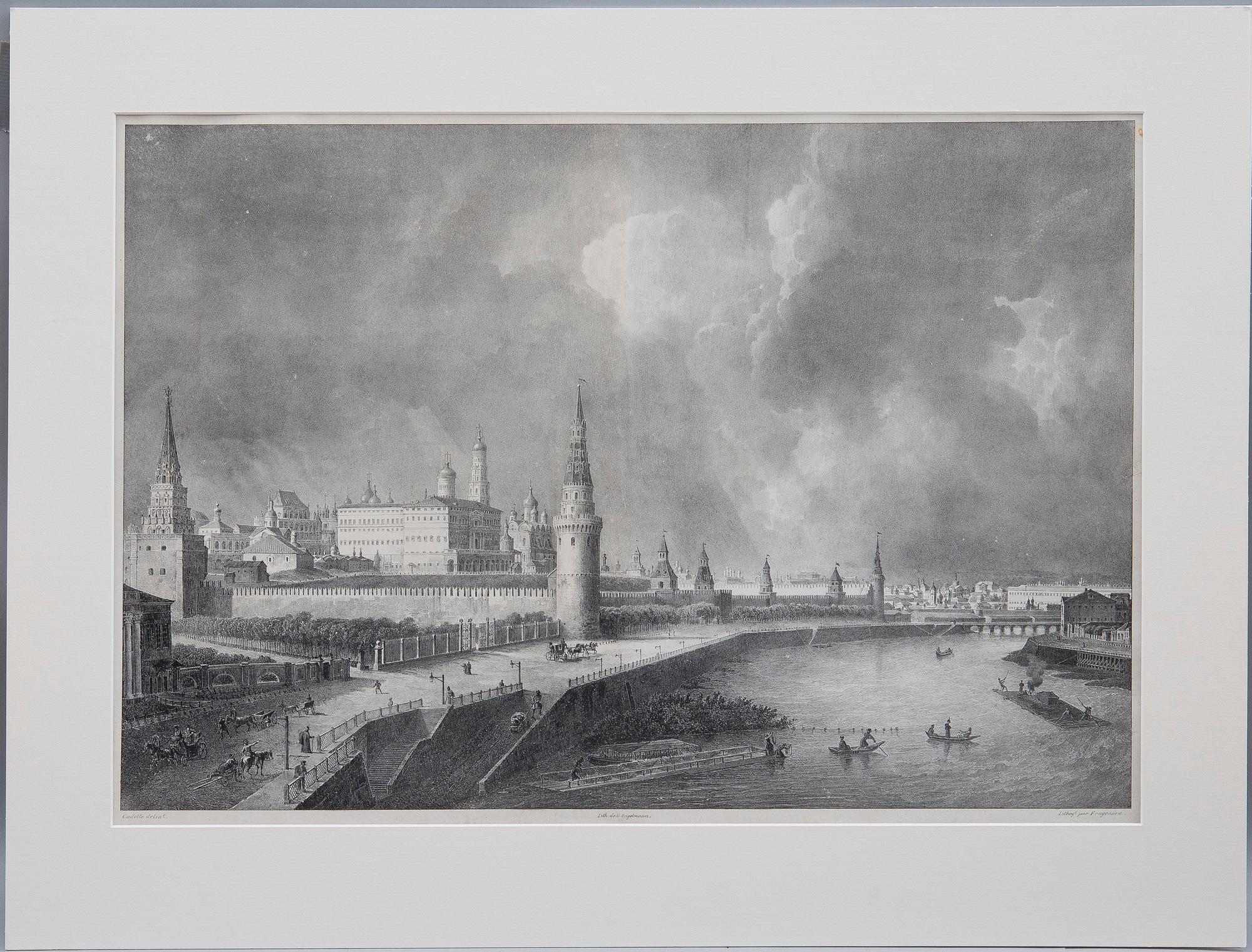 NELJÄ LITOGRAFIAA, NÄKYMIÄ MOSKOVASTA.