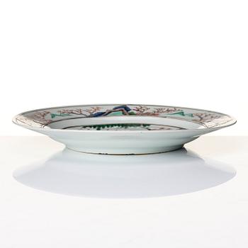 Tallrik, porslin. Qingdynastin, Kangxi (1662-1722).
