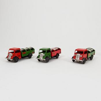 Nine Tri-Ang Minic Toys cars England 1950s.