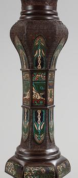 A bronze and cloisonné floor lamp ca 1900.