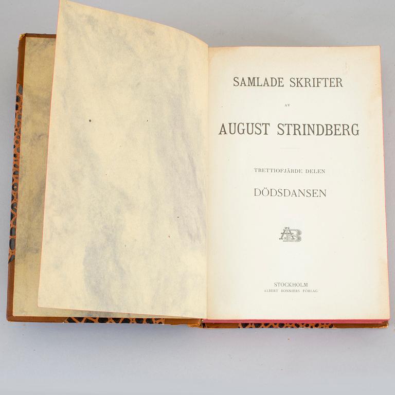AUGUST STRINDBERGS SAMLADE VERK, 55 vol, 44 delar, Albert Bonniers förlag, Stockholm, 1913-20.
