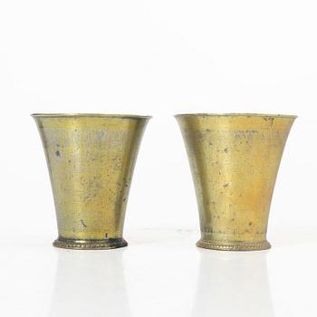 Two beakers, 18th century.