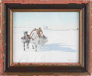 ANDREI AFANASEVICH JEGOROV. Gouache. Sign A. Jegorov.