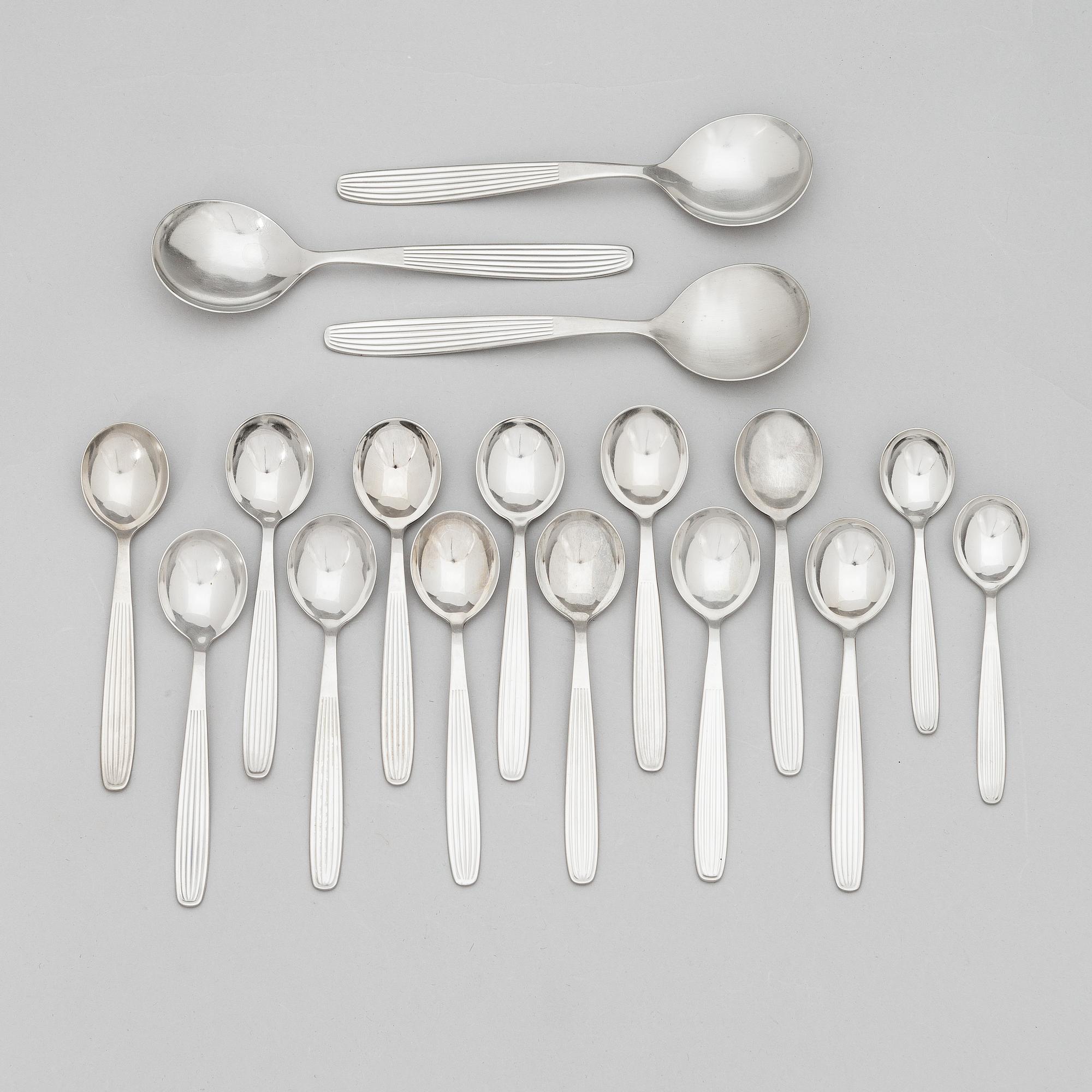 Kaj Franck, bestickserie, 220 st, rostfritt stål, "Scandia", Hackman Sorsakoski. Formgiven 1952.