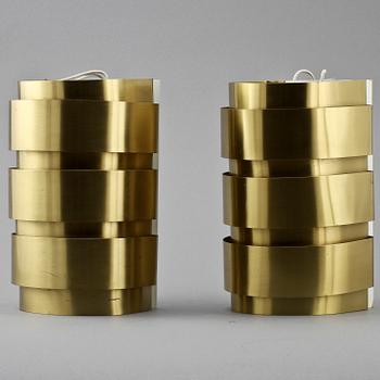 VÄGGLAMPOR, ett par, Hans Agne Jakobsson AB, Markaryd, 1900-talets andra hälft.