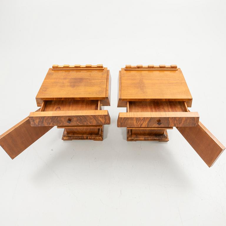 Nightstands, a pair, Art Deco, first half of the 20th century.