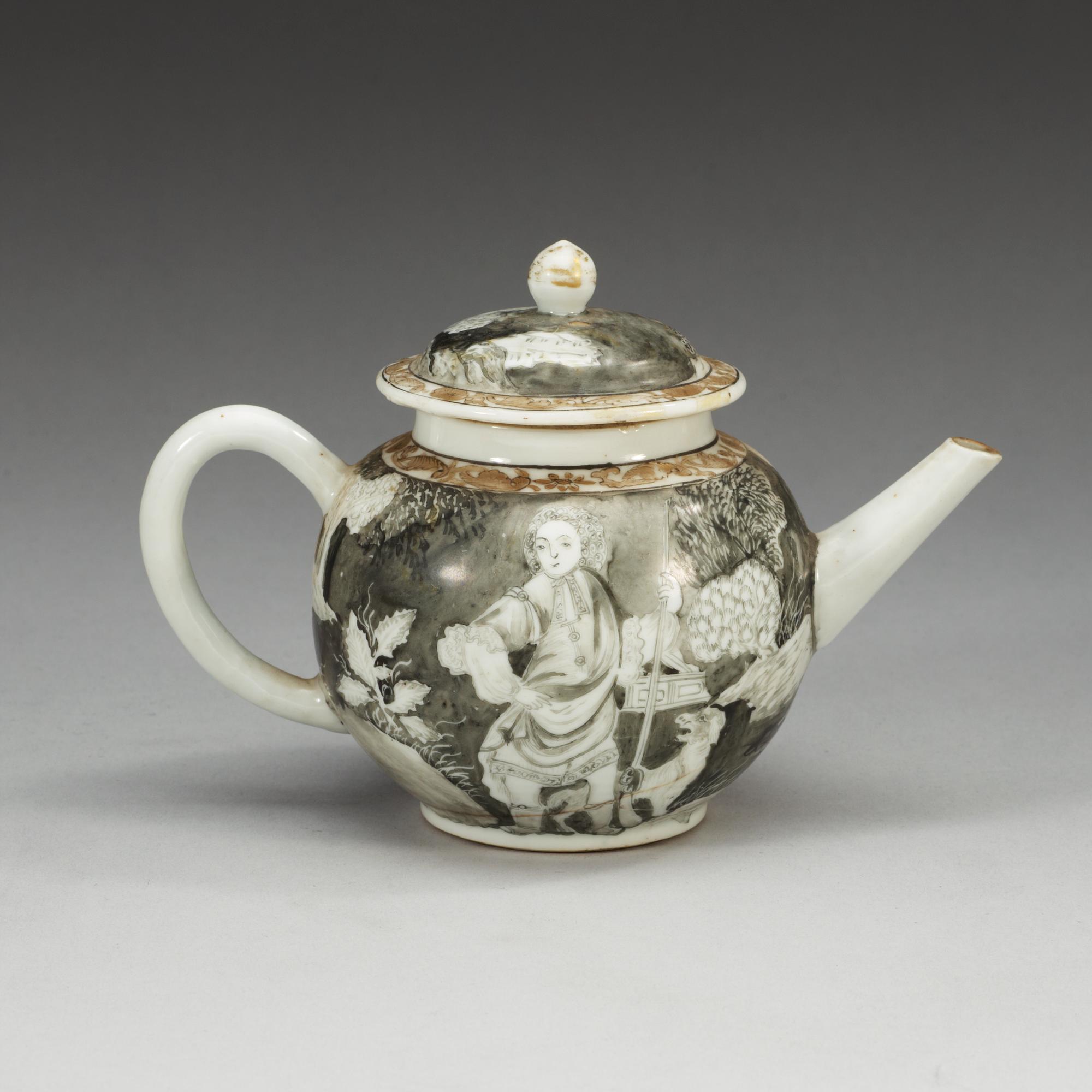 TEKANNA med LOCK, kompaniporslin. Qing dynastin, Qianlong (1736-95).